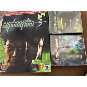 Lot Syphon Filter 2 & 3 Video Games W/ Strategy Guide For 3 PS1 Playstation 1